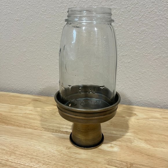 Candle holder with glass cover, gently used - Picture 1 of 6